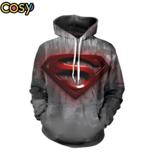 Superman Grey 3D Hoodie Best Gift For Fan